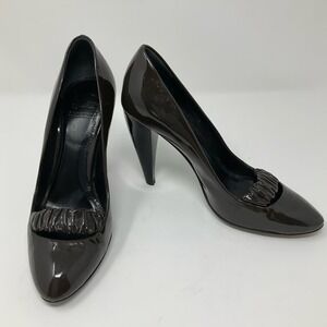 Burberry Black Patent Leather Career Pumps‎ Heels Shoes 36.5 Euro  6.5 US